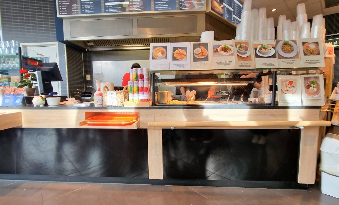 Counter with menu board